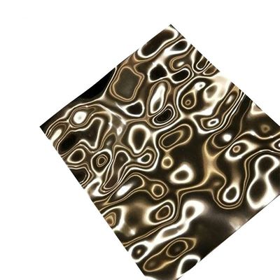 Water Ripple Embossed Stainless Steel Sheet STS 430 STS 201 PVD Color Coating