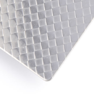 Square Pattern Embossed Stainless Steel Sheet 0.3mm 304 443  Hairline Surface